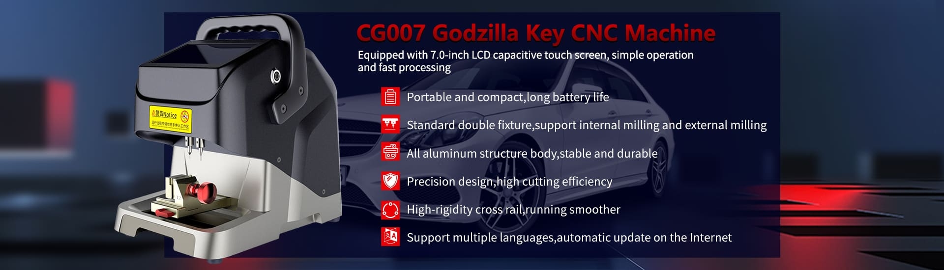 Equipped with 7.0-inch LCD capacitive touch screen